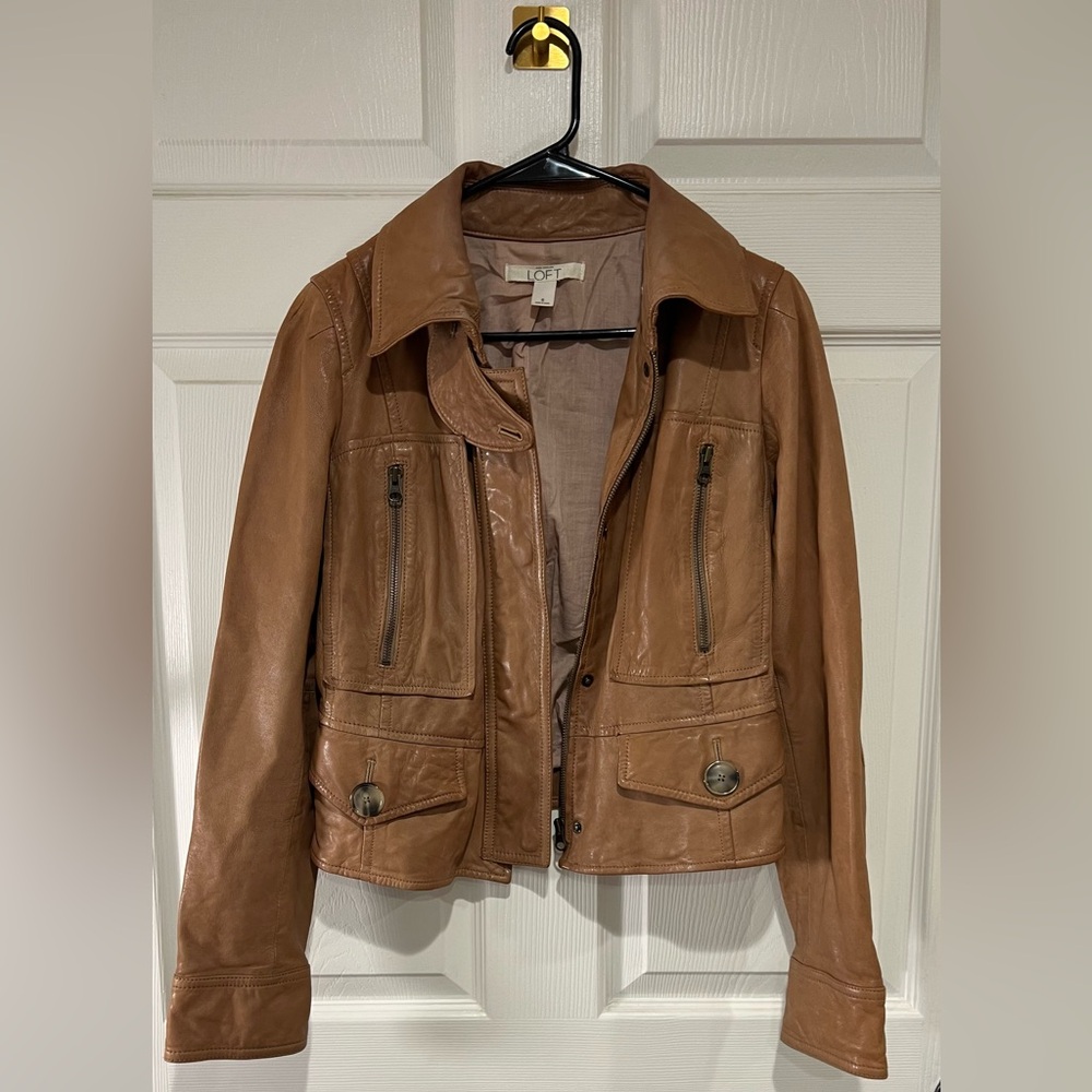 LOFT Brown Leather Jacket